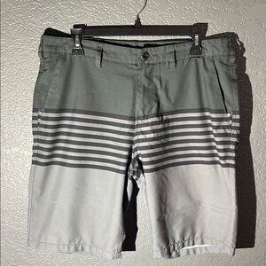 Striped Gray and Green Shorts
